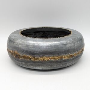 Creative Co-op Silver Gold Bronze 8.5 Inch Round Metal Planter